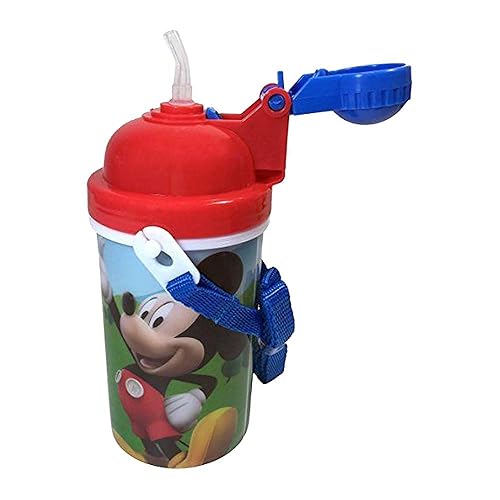 MM Mickey Mouse Water Bottle 12oz Popup Lid & Shoulder Strap