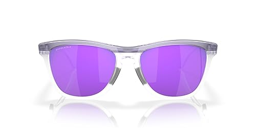 Oakley OO9289 Frogskins Hybrid Round Sunglasses, Matte Transparent Lilac/Clear/Prizm Violet, 55 mm