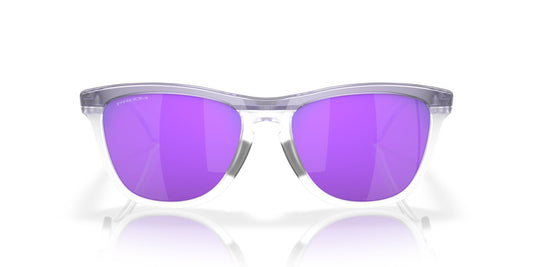 Oakley OO9289 Frogskins Hybrid Round Sunglasses, Matte Transparent Lilac/Clear/Prizm Violet, 55 mm