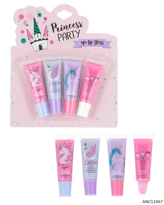 EXPRESSIONS 8pc Lip Gloss Set - Flavored Tubes, Non-Toxic Kid-Friendly, Sweet Scented Holiday Gifts, Children Birthday Party Favor Assortment
