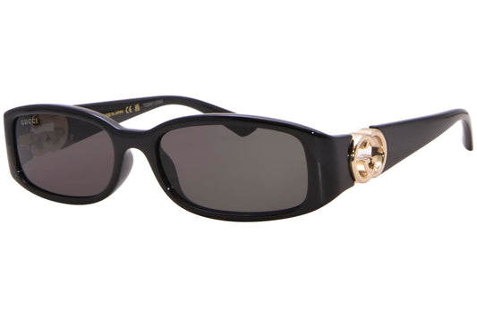 Gucci Women's Hailey Rectangular Sunglasses, Black-Black-Grey, One Size