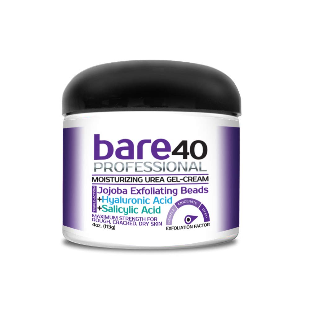 BARE 40 PRO Urea Gel 40% with 2% Salicylic Acid, Hyaluronic Acid & Tea Tree Oil – Corns, Calluses, Cracked Heels Relief, 4oz Jar