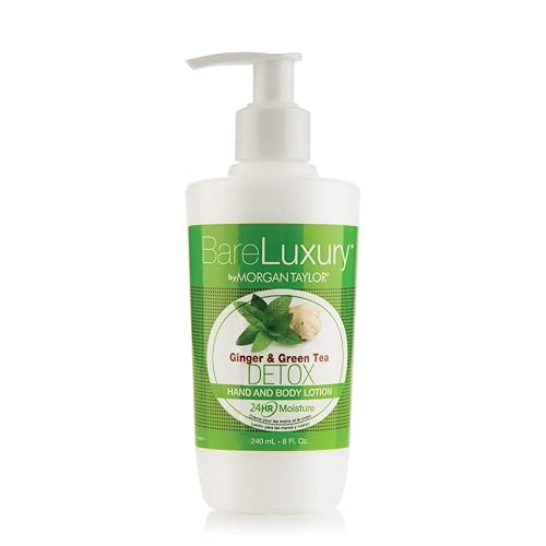 Morgan Taylor BareLuxury Detox Ginger & Green Tea Pump Lotion, 8 oz - Revitalizing & Purifying Lotion with Ginger & Green Tea Extracts for Clean