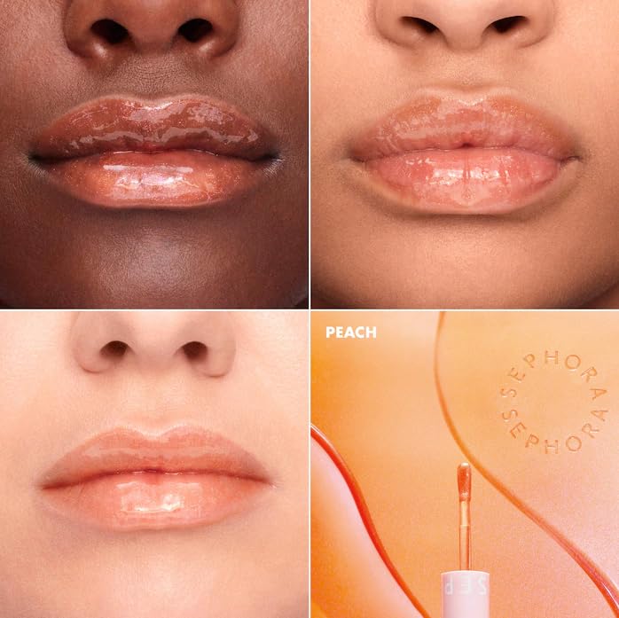 SEPHORA COLLECTION Oil Infusion Glimmer Hydrating Lip Oil -Peach (orange shimmer) 0.10 oz/3 ml