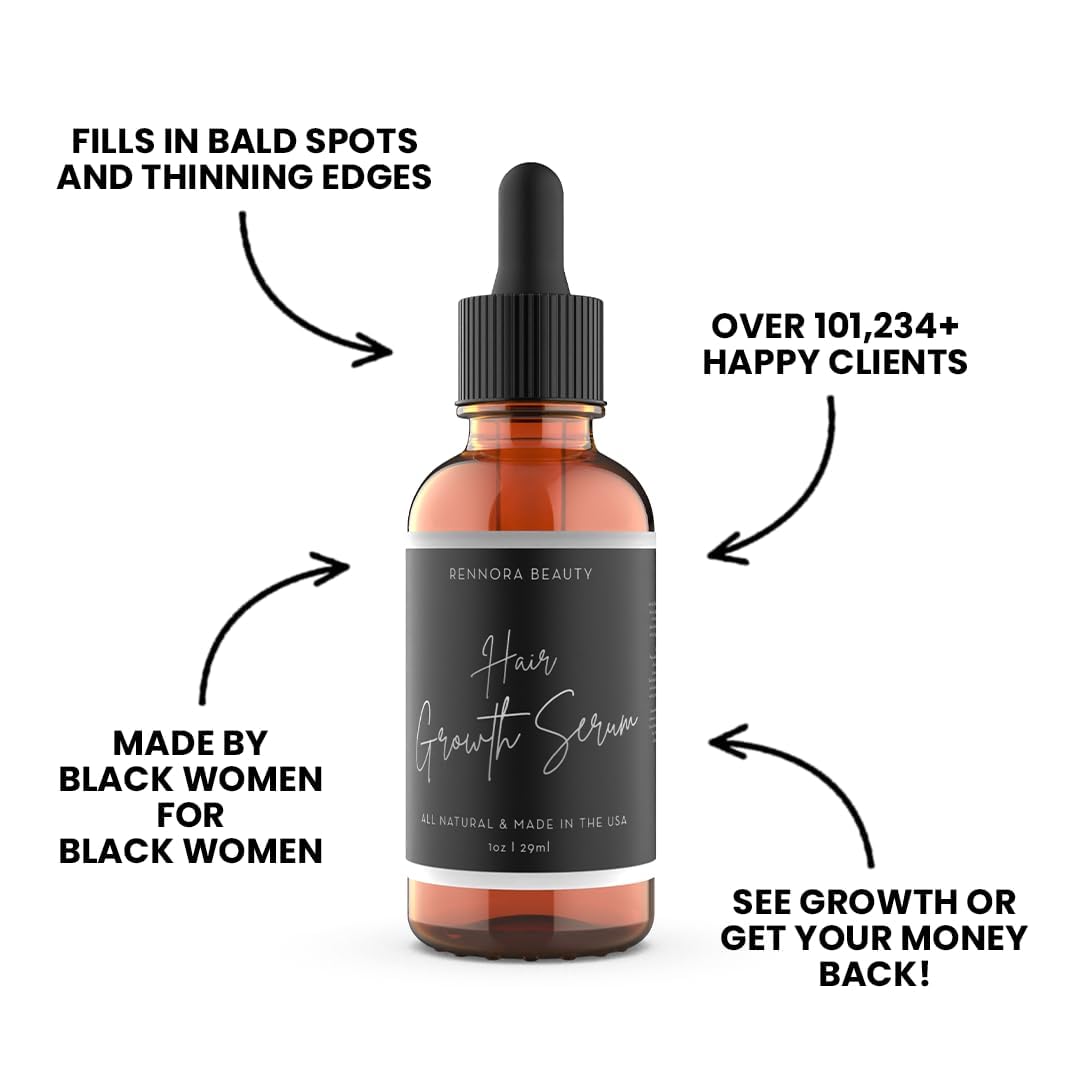 Rennora Hair Growth Serum with Organic Herbs and Natural Vitamins, Peppermint Oil, Stinging Nettle, and Rosemary Oil, No Chemicals, Formulated Beauty and Personal Care RENNORA BEAUTY