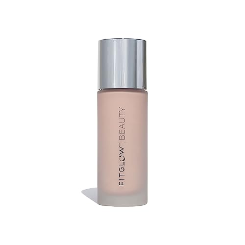 Fitglow Beauty Foundation+ | Vegan Skin-Treating Foundation with Peptides & Plant Collagen | Buildable Medium-Full Coverage, Natural Finish |