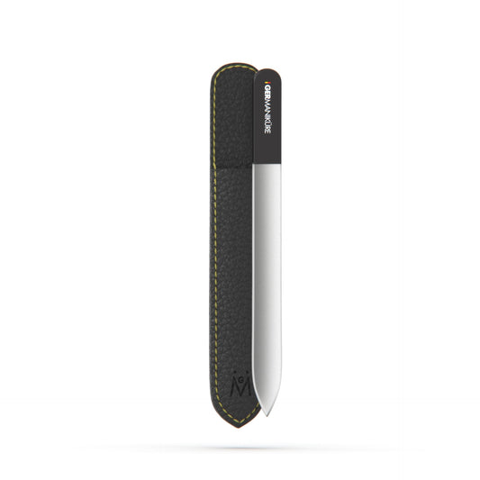 GERMANIKURE Czech Crystal Glass Nail File in Suede Leather Case, Original Black Branded, Professional Manicure & Pedicure Products for Easy Shaping Beauty & Personal Care GERmanikure