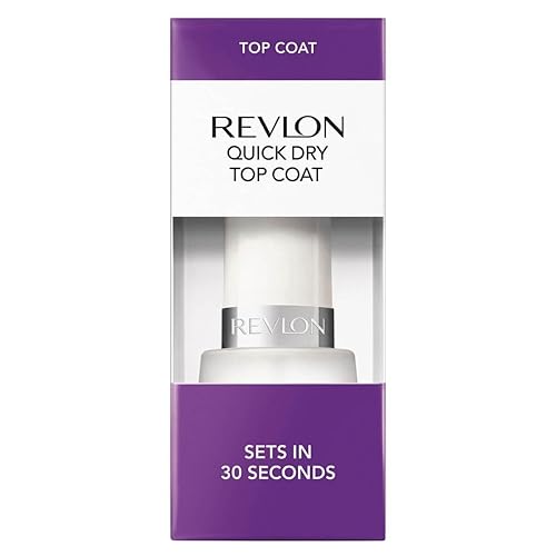 Revlon Top Coat Nail Polish, Quick Dry Nail Polish, Chip Resistant & Longwear Formula, High Shine Finish, Quick Dry Top Coat, Clear, 0.5 Fl Oz