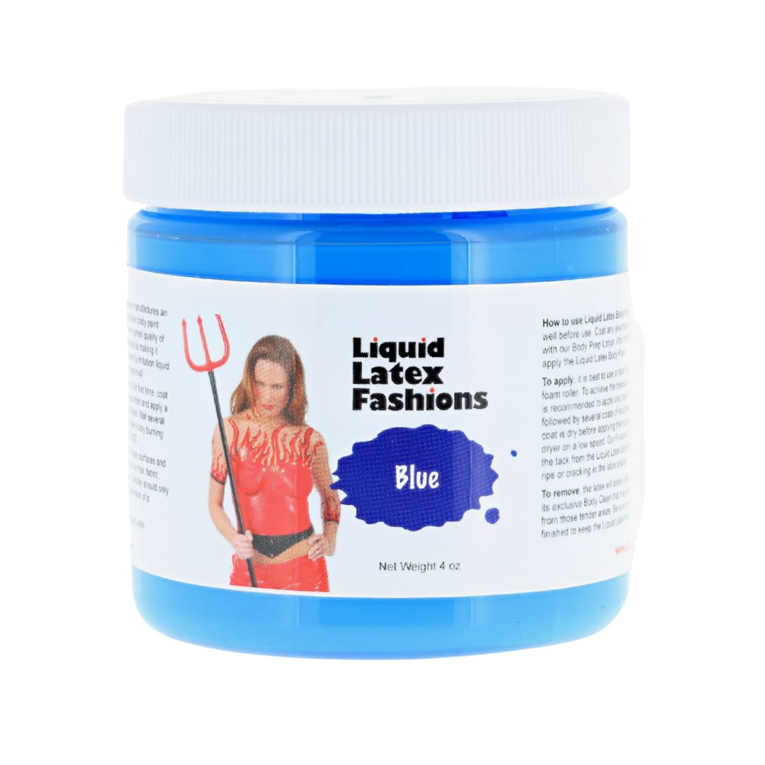 Liquid Latex Fashions Blue Body Paint for Adults and Kids, Ammonia Free, Cosplay Makeup, Creates Professional Monster, Zombie Arts, Easy On and Off- 4