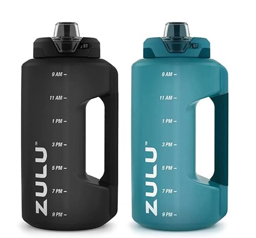 ZULU 2 HALF GALLON WATER BOTTLE Black and Aqua