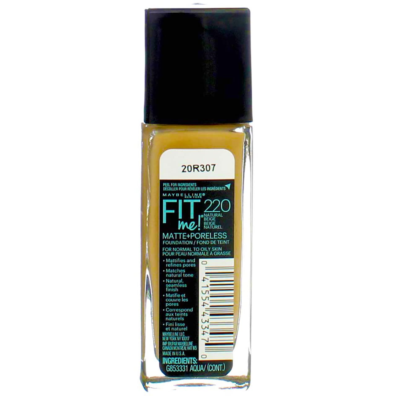 Myb Fitme 220 Mp Fndtn Nt Size 1z Mmaybelline Fit Me Matte+poreless Foundation Natural Beige 220 1 Floz