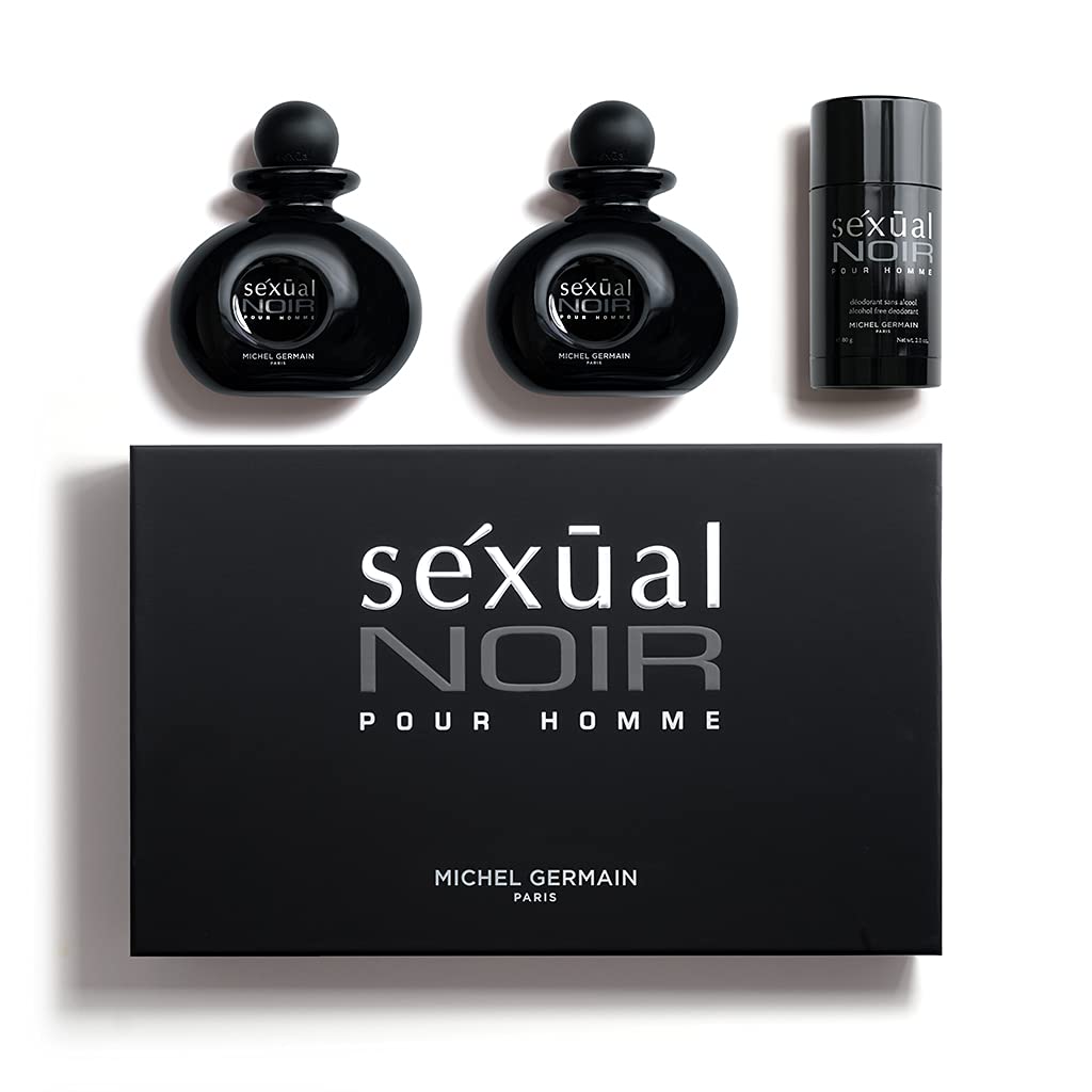 Michel Germain Sexual Noir Pour Homme 3-Piece Cologne Gift Set, Top Notes of Italian Bergamot, Crisp Grapefruit, Cardamom, Mysterious Dark Natural Beauty & Personal Care Michel Germain
