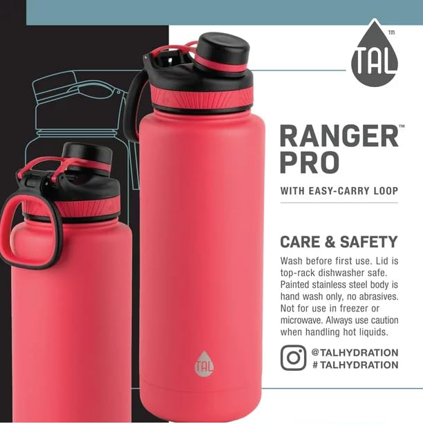 Tal Stainless Steel Ranger Water Bottle 40 fl oz (Pink)