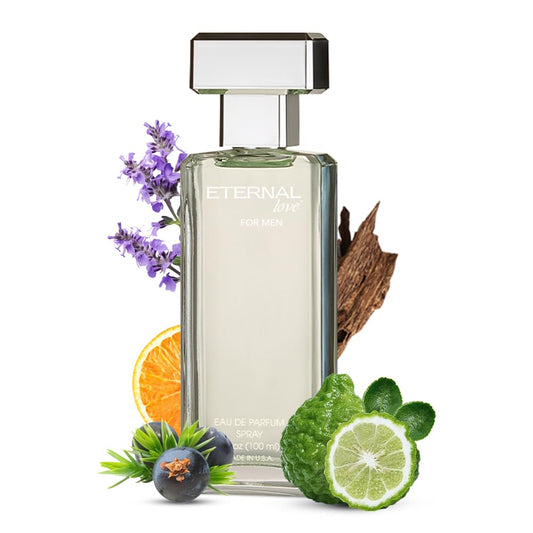 Eternal Love for Men - Long Lasting Eau de Parfum Spray - Premium Clean Fragrance with Amber & Cedarwood - Fresh Sophisticated Scent - 1.7oz