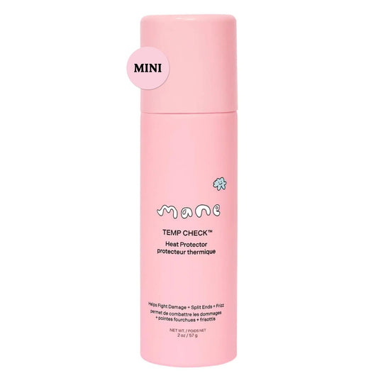 Mane Temp Check Heat Protection Spray for Hair - Anti Frizz Heat Protectant for All Hair Types - Helps Fight Damage, Split Ends & Breakage - Made