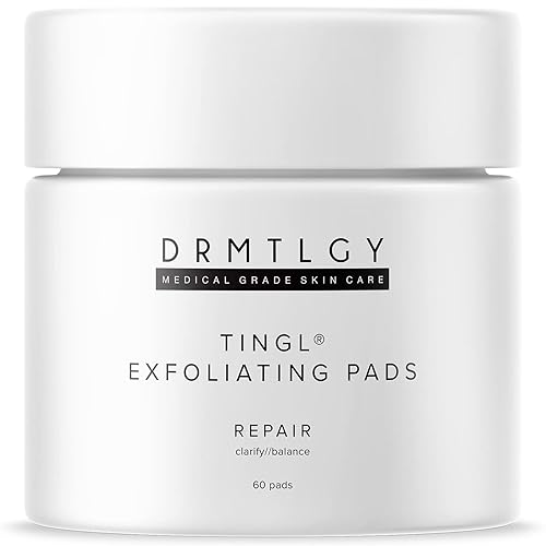 DRMTLGY Tingl Exfoliating Face & Body Pads - Glycolic, Lactic & Salicylic Acid for Acne, Pores, Blackheads & Wrinkles - AHA BHA Toner Pads for Oily