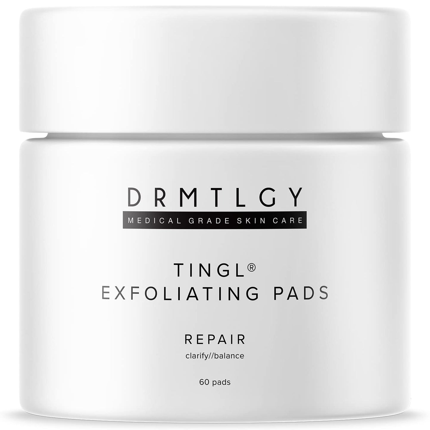 DRMTLGY Tingl Exfoliating Face & Body Pads - Glycolic, Lactic & Salicylic Acid for Acne, Pores, Blackheads & Wrinkles - AHA BHA Toner Pads for Oily