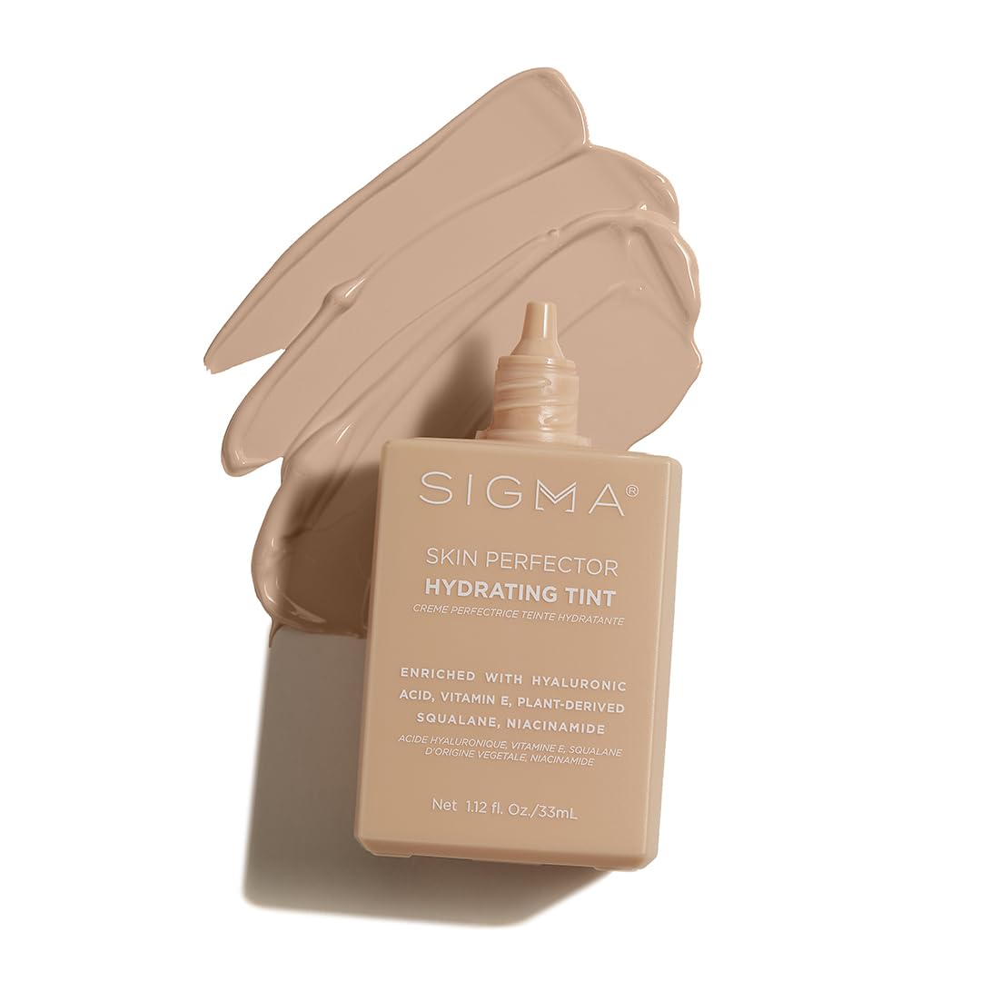 Sigma Beauty Skin Perfector Hydrating Tint (2 - Light Beige Tint) - Skin Tint Foundation for Lightweight, Buildable Coverage, With Hyaluronic Acid, Niacinamide Serum, and More