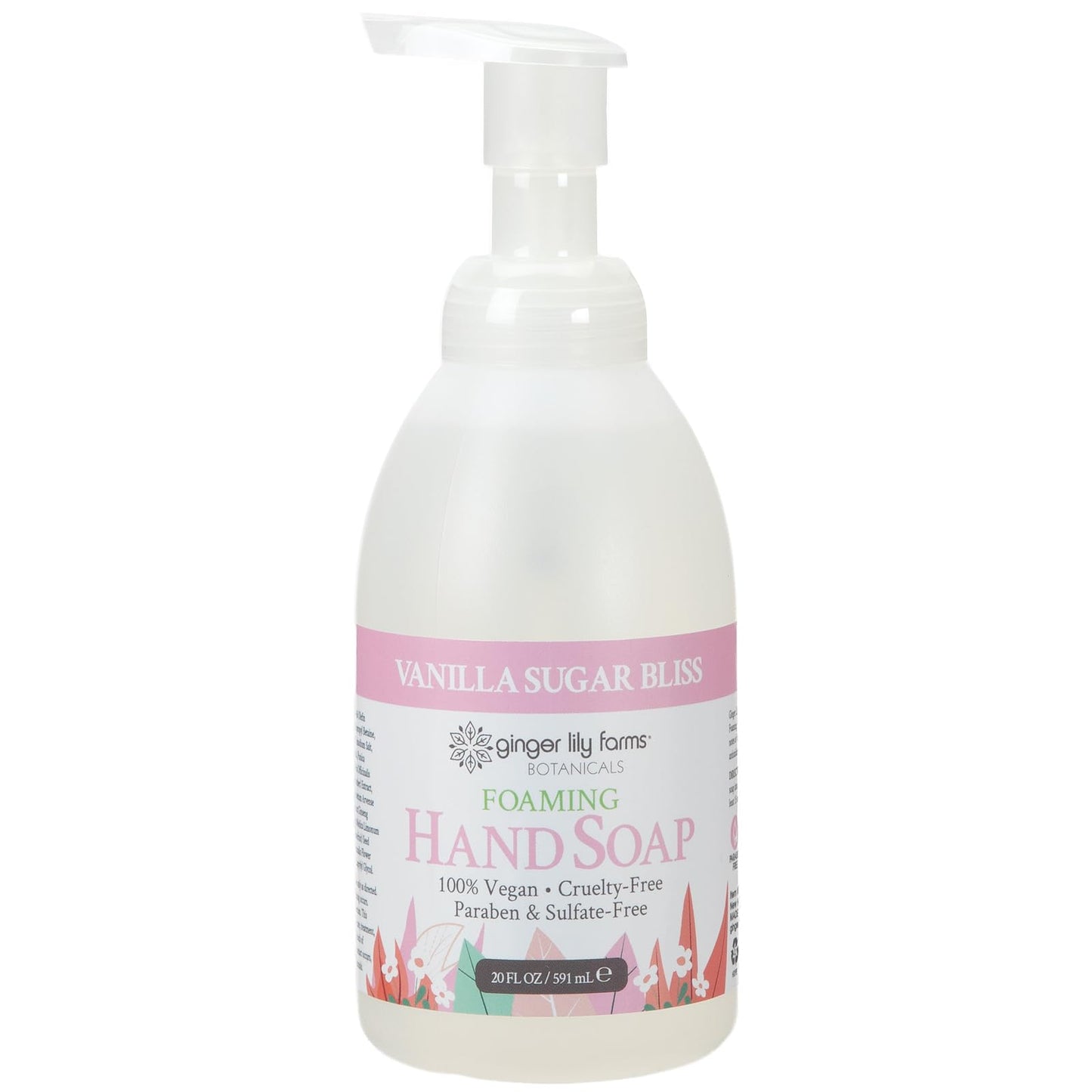 Ginger Lily Farms Botanicals All-Purpose Foaming Hand Soap Refill, 100% Vegan & Cruelty-Free, Vanilla Sugar Bliss Scent, 20 Fl Oz (Pack of 8)