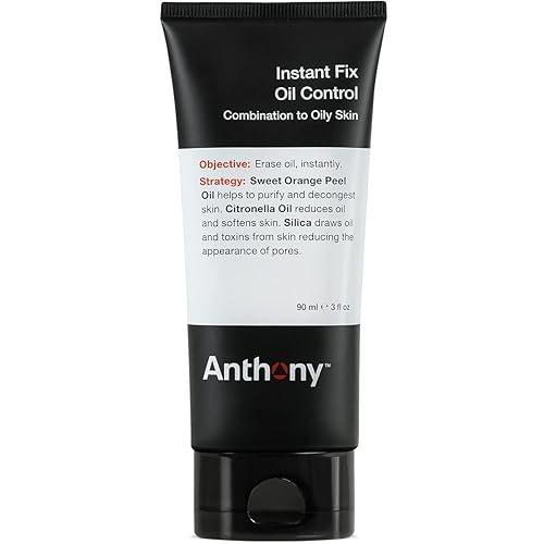 Anthony Instant Fix Oil Control for Men - Mattifying Lotion for Oily Skin - Moisturizer and Pore Minimizer Instantly Eliminates Shine - 3 Fl Oz