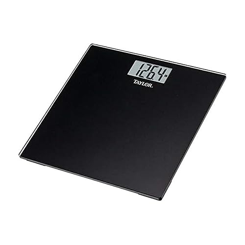 Taylor Digital Scales for Body Weight, Highly Accurate 400 LB Capacity, Auto on and Off Scale, 11.8 x 11.8 Inches, Black