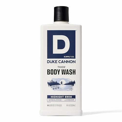 Duke Cannon Supply Co. Thick High Viscosity Body Wash - 3X Thicker, Cleansing Shower and Bath Gel, Mineral-Enriched Body Wash for Men - Sandalwood +