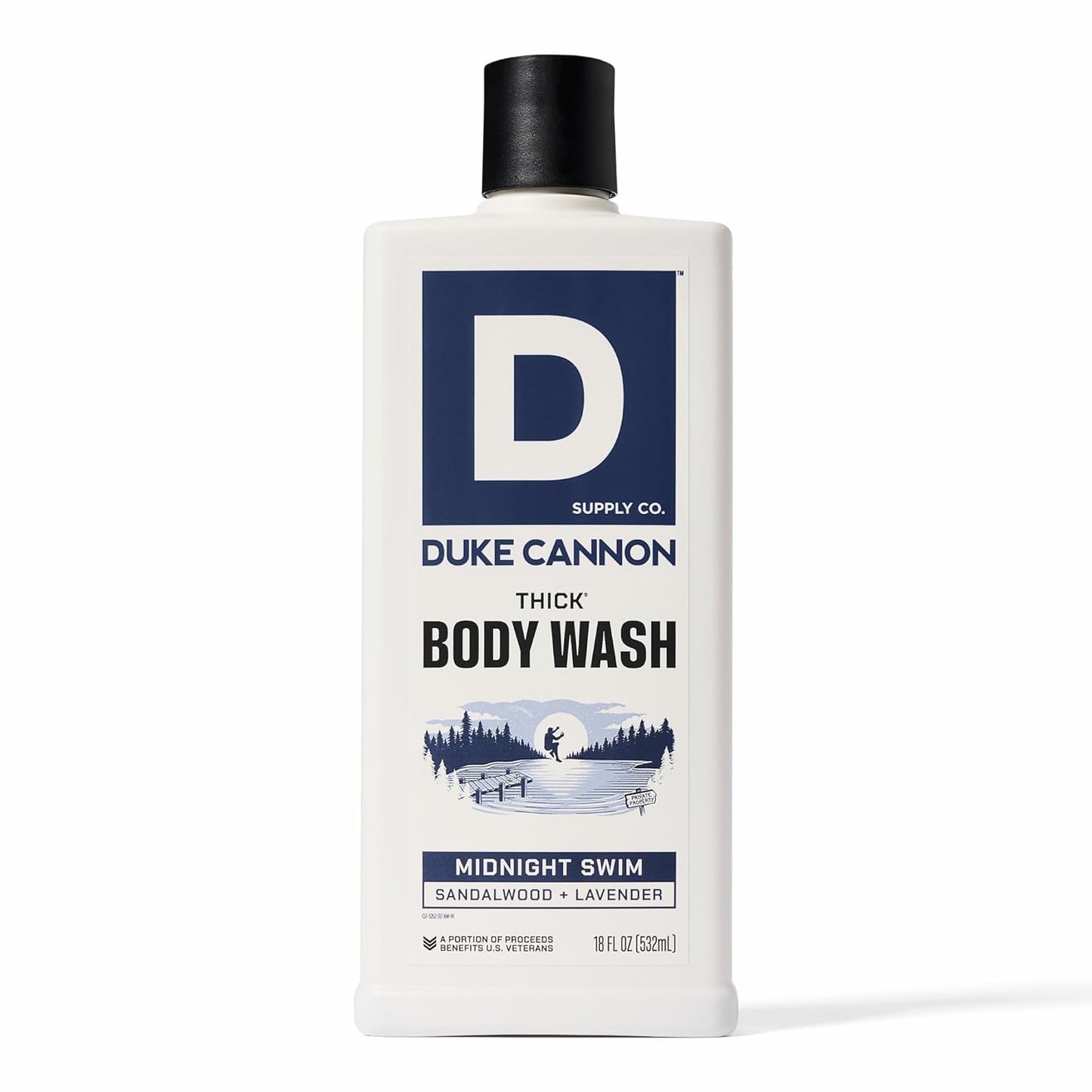 Duke Cannon Supply Co. Thick High Viscosity Body Wash - 3X Thicker, Cleansing Shower and Bath Gel, Mineral-Enriched Body Wash for Men - Sandalwood +