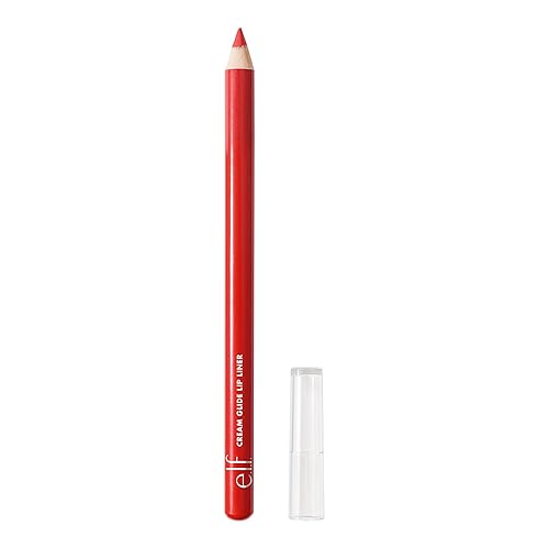 e.l.f. Cream Glide Lip Liner, Highly-Pigmented Pencil For Shaping & Sculpting Lips, Semi-Matte Finish, Vegan & Cruelty-Free, Red Receipt