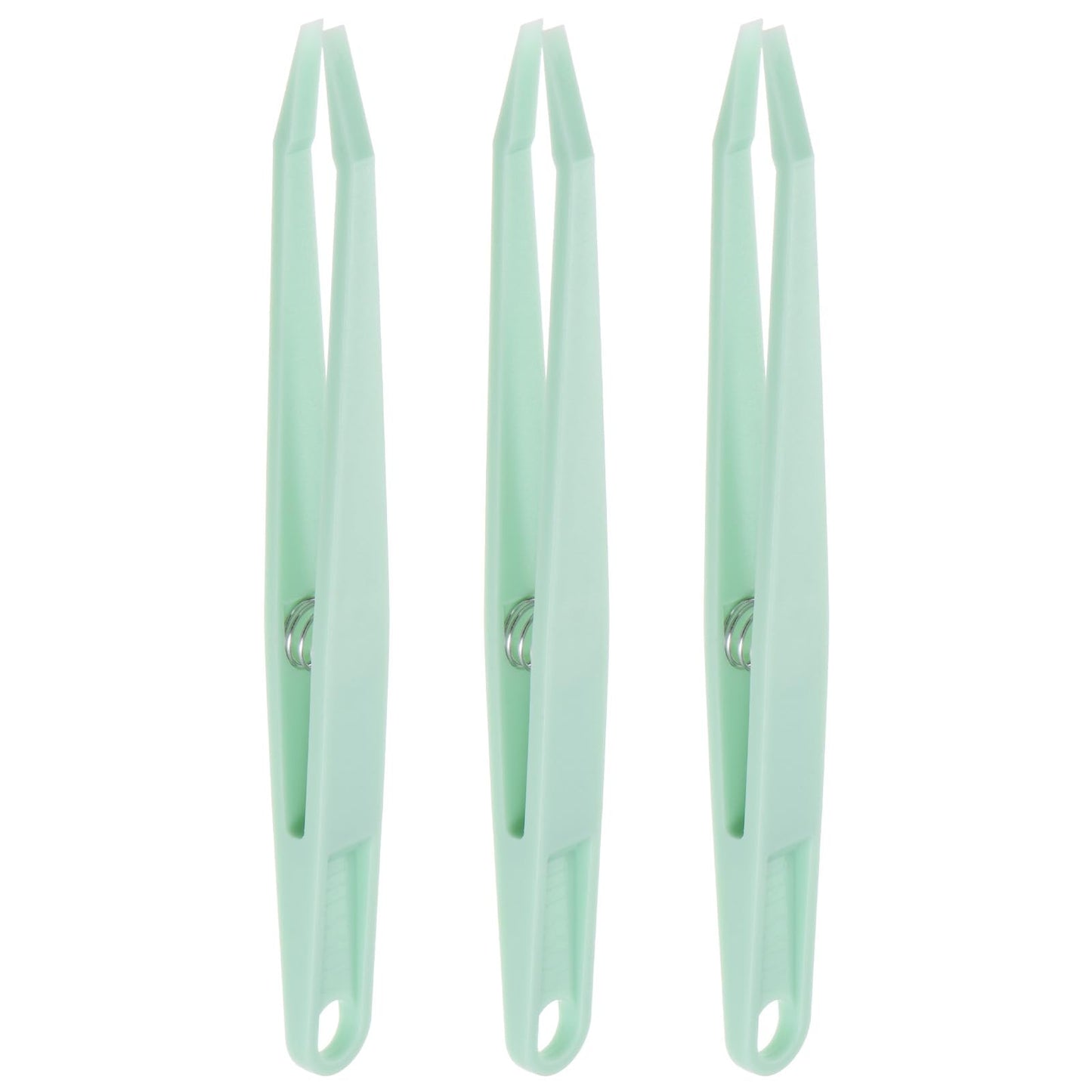 HARFINGTON 3pcs Sticker Tweezers for Crafting 4.53" Flat Tip with Spring Plastic Tweezers Craft Tweezers for Stickers, Scrapbooking, Eyelash Beauty and Personal Care HARFINGTON