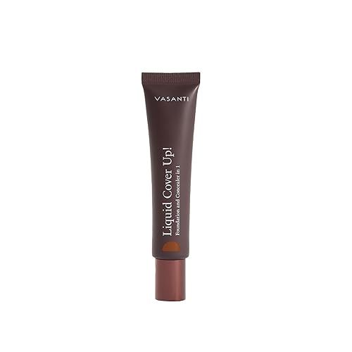 VASANTI Oil-Free Foundation & Concealer in 1 - Liquid Cover-Up (V8) - Full Matte Coverage Long Lasting Paraben-Free Vegan Friendly Makeup