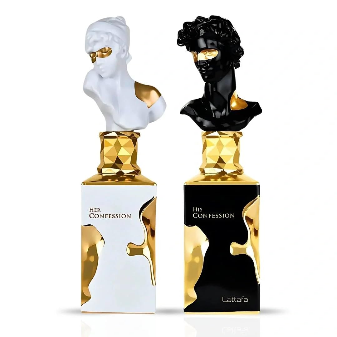 Lattafa His Confession & Her Confession Perfume Set - Eau de Parfum for Men & Women - 2 x 100ml Long-Lasting Fragrance Gift Bundle