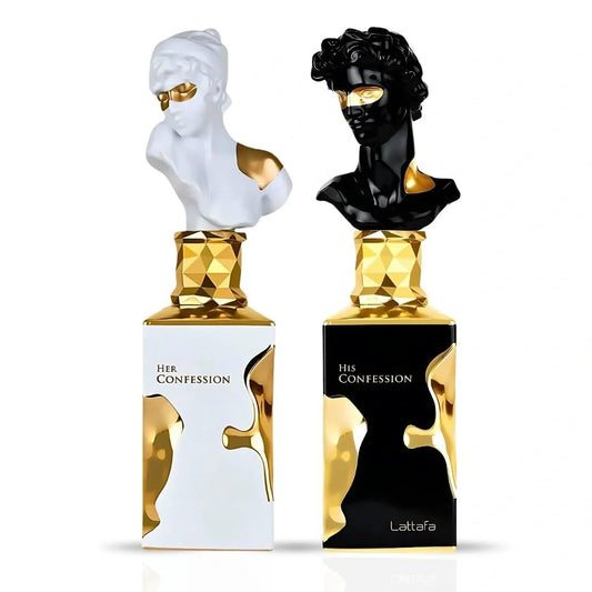 Lattafa His Confession & Her Confession Perfume Set - Eau de Parfum for Men & Women - 2 x 100ml Long-Lasting Fragrance Gift Bundle Beauty & Personal Care Lattafa