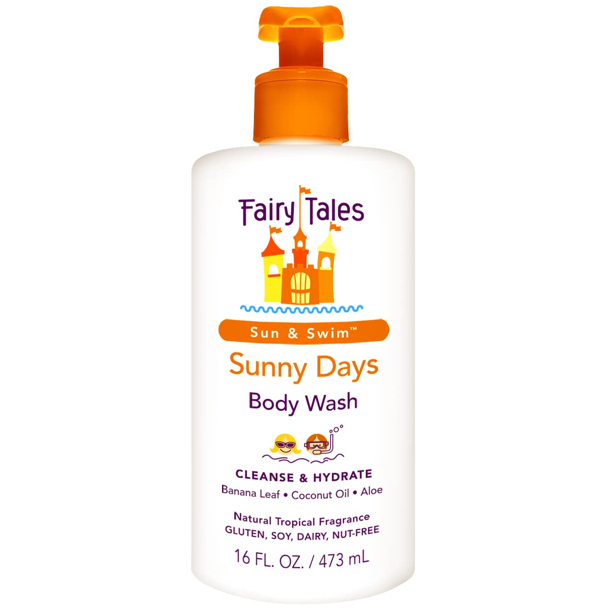 Fairy Tales Sunny Days Chlorine Removal Body Wash, For All Age Swimmers | After Swim Chlorine, Salt And Sunscreen Removal | No Harsh Chemicals or
