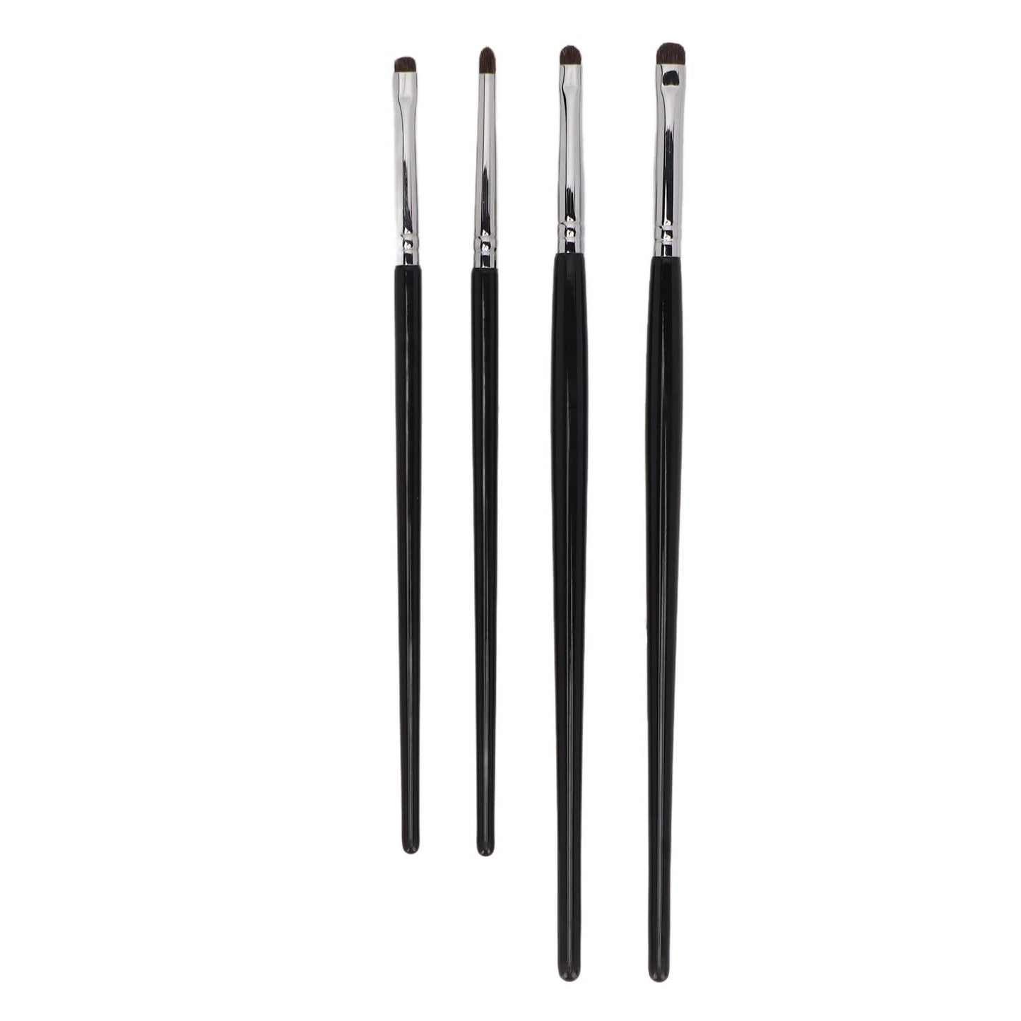 4pcs Wool Make Up Brush Set, Premium Eye Makeup Brush for For Eyeshadow, Eyeliner, Concealer, Detail Makeup Brush Kit with Fine Bristles