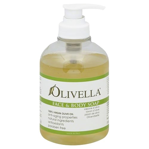 Olivella Virgin Olive Oil Face and Body Liquid Soap 10.14 oz (Pack of 6)