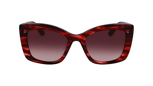 KARL LAGERFELD Women's Sunglasses KL6139S - Striped Red with Gradient Brown Lens
