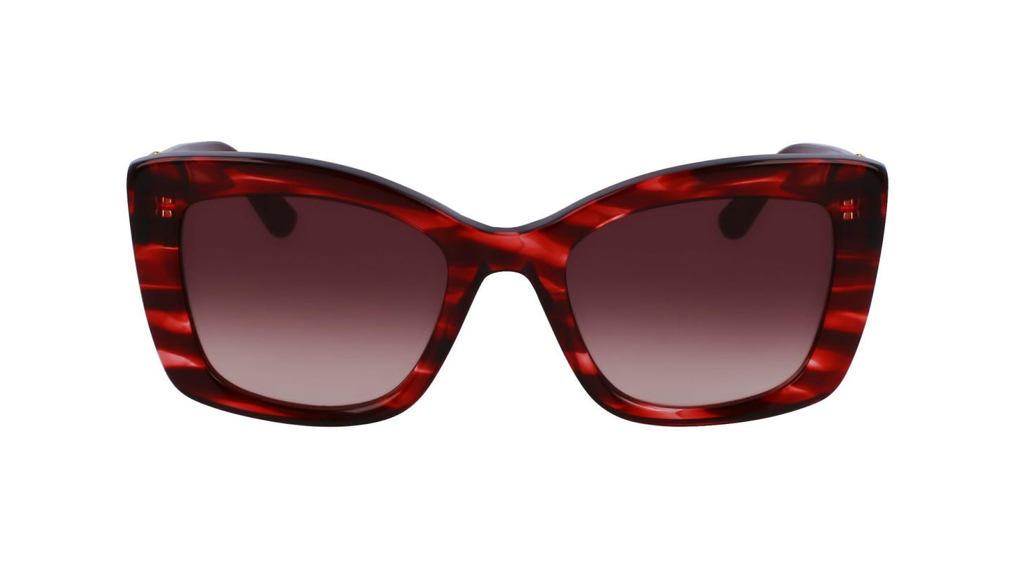 KARL LAGERFELD Women's Sunglasses KL6139S - Striped Red with Gradient Brown Lens