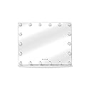 Prinz Lightup Vanity Mirror with 18 LED Lights, 25" Hollywood Makeup Mirror for Bedroom or Dressing Room, Tabletop, White