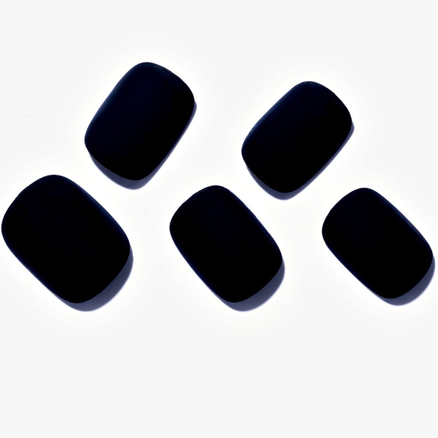 GLAMERMAID Extra Short Press on Nails 24PCS, Black Velvet Fall Gel Glue on Nails, Glossy Round Reusable UV Finish Fake Nails Acrylic False Nails