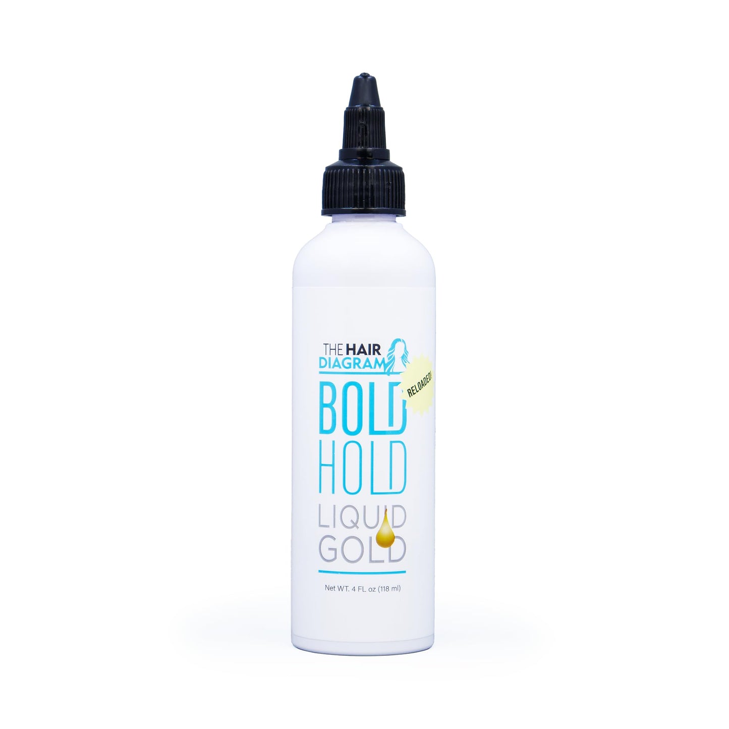 The Hair Diagram - Bold Hold Liquid Gold Reloaded - Glueless Lace Gel - Temporary Hold for Wigs and Hair Systems - Styling Agent for Baby Hairs - Non