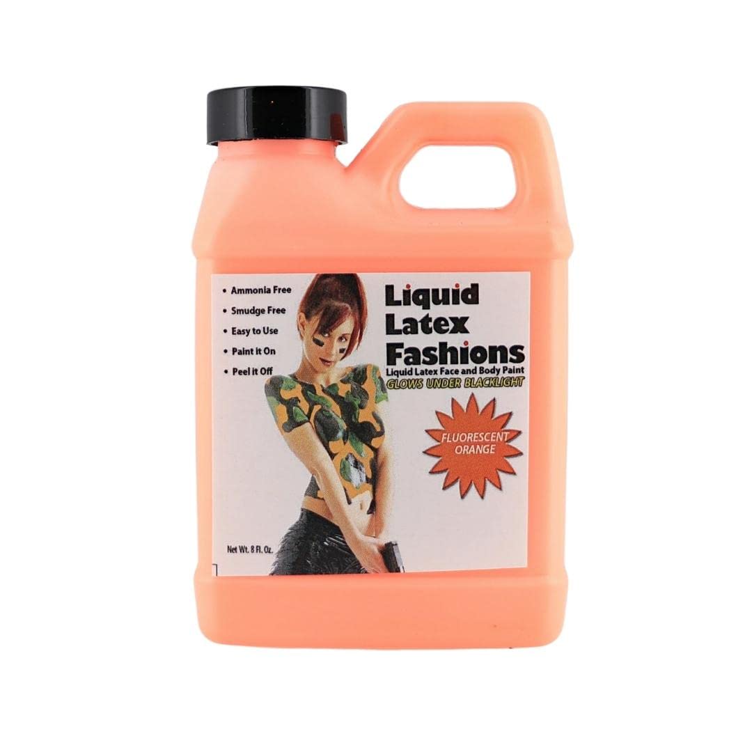 32oz Fluorescent Orange - Liquid Latex UV Black Light Body Paint