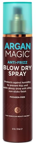 Argan Magic Anti-Frizz Blow Dry Spray - Protects Against Humidity & Tames Frizz | Adds Glossy Shine & Softness | Paraben-Free, | (8 Oz)