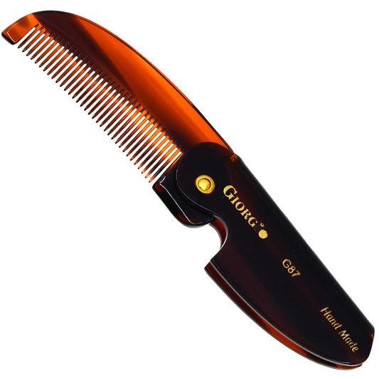 Giorgio G87 Folding Mustache and Beard Comb for Men - Handmade, Saw-cut, Hand Polished Pocket Styling Comb for Everyday Grooming and All Type of Hair Beauty and Personal Care GIORGIO