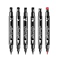 Pinkiou 6Pcs Eyeliner Stamp Pen Set, Long-lasting Eye Liner Pencil for Eye Makeup,Waterproof Double-Sided Liquid Eyeliner Stamp Pen Set