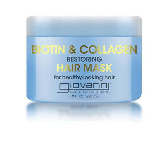 GIOVANNI Biotin & Collagen Hair Mask - Deeply Conditions, Detangles, Helps Rebond Split Ends, For All Hair Types, Moisturizing, Helps Create Shine