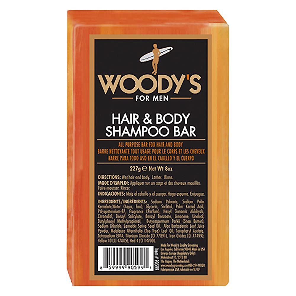 Woody's Men's 2-in-1 Hair & Body Shampoo Bar, Rich, Thick Lather Formula, Conditions, Nourishes, Moisturizes, For All Skin Types, 8 Oz. Beauty & Personal Care Woody's