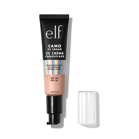e.l.f. Camo CC Cream, SPF 30 Color-Correcting Medium-To-Full Coverage Face Foundation, Delivers An Airbrushed Finish, Vegan & Cruelty-Free, Fair 150 C