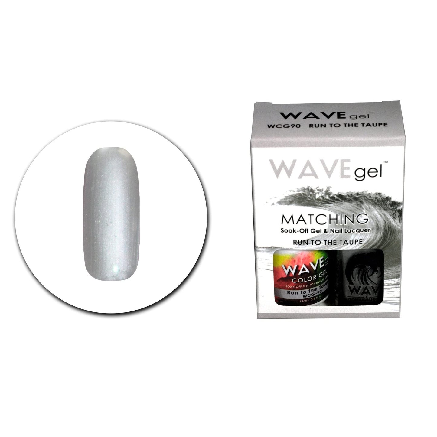 WAVEGEL Soak-0ff Gel & Nail Lacquer Matching Duo Set - Run To The Taupe - WCG90-90 I 0.5 Oz Beauty & Personal Care WAVE gel