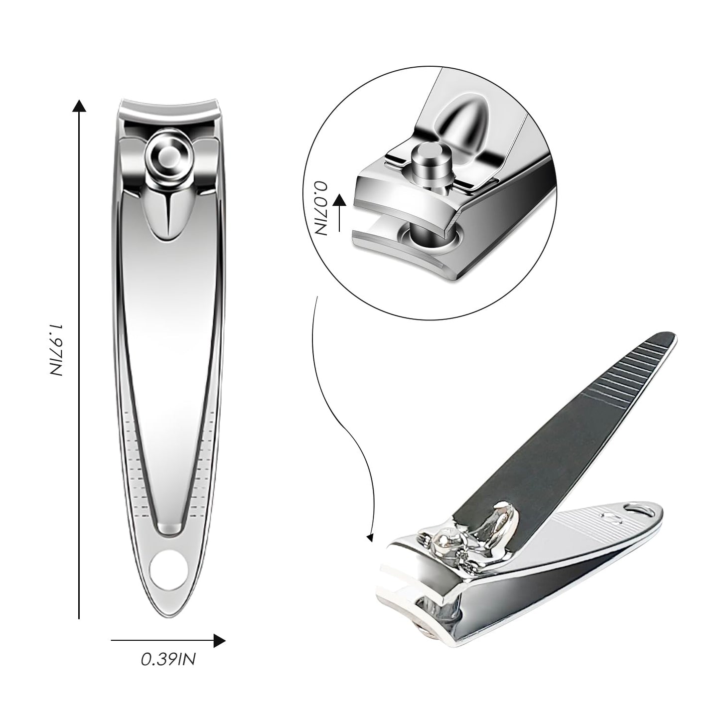 Ayearparty 120 Pieces Nail Clipper Set Flat Toenail Clippers Stainless Steel Fingernails Manicure Pedicure Sturdy Silver Small Trimmer Portable Bulk