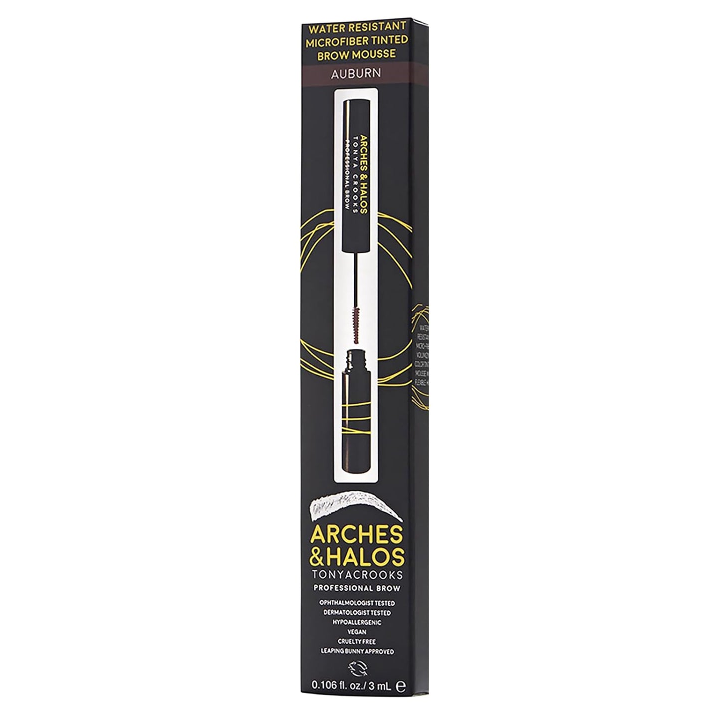 Arches and Halos Microfiber Tinted Brow Mousse - Richly Pigmented Eyebrow Shaper - Water Resistant Filler Pen - Vegan - Auburn - 0.11 oz